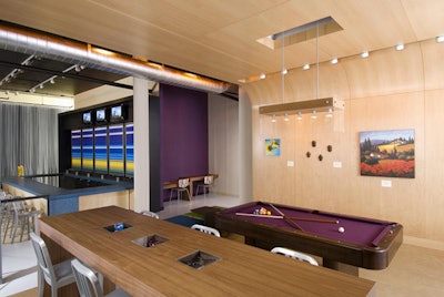 A communal space dubbed Re:mix offers a pool table and free Wi-Fi.