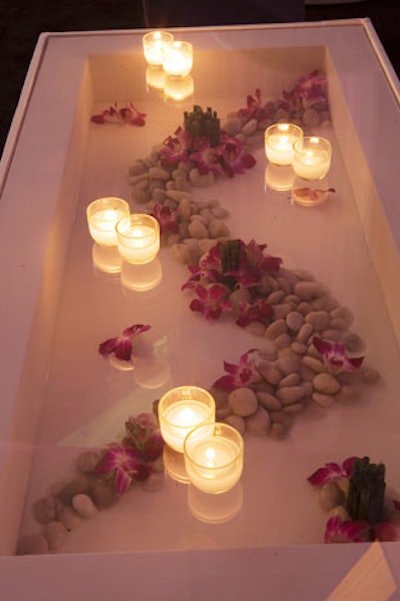 Event Creative provided inlaid floral coffee tables.