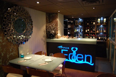 The second-level space has its own private bar.