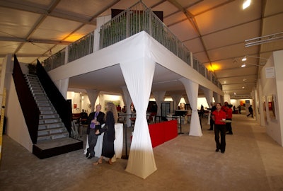 At the center of Art Miami's tent was a bilevel space with the Nespresso-sponsored café on the ground floor and BlackRock Investments-sponsored V.I.P. lounge overlooking the exhibit floor.