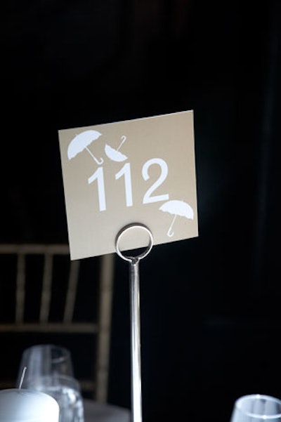 Table numbers for the 1,270 who sat for dinner also featured umbrella designs.