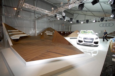 Room Service Furniture and Event Rentals furnished the angular-designed Audi lounge.