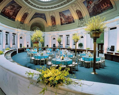 Once the U.S. Customs House, the National Museum of the American Indian is a restored Beaux-Arts structure a stone's throw from Battery Park. The venue's striking rotunda has a central skylight and murals by Reginald Marsh and holds 350.