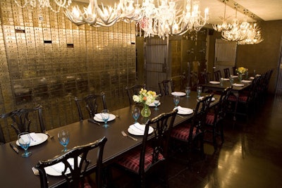 Rockefeller Center restaurant Johnny Utah's may only be a year old, but the location isn't. One of the venue's three private rooms is inside a converted bank vault and features antique safety deposit boxes and crystal chandeliers; it seats 25.