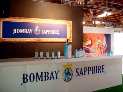 Official liquor sponsor Bombay Sapphire serves cocktails at its branded bar at the event site each day after 4 p.m.