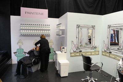 In addition to creating a playful look in the store, P&G also provided ways for the public to experience its products, including free blowouts after a wash with Pantene shampoo.