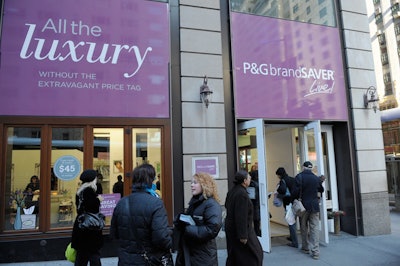The P&G Brandsaver pop-up opened on Black Friday in the same Midtown space that housed recent promotions from Target and Delta Airlines.