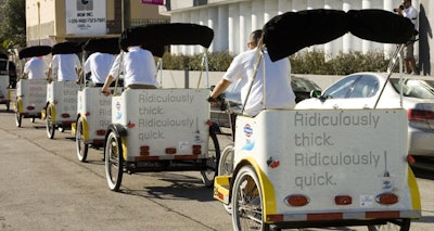 Fage Total Greek Yogurt maximized its exposure by operating branded pedicabs that transported guests to the first-ever Gen Art Vanguard New Contemporary Art Fair, where the brand was also the presenting sponsor.