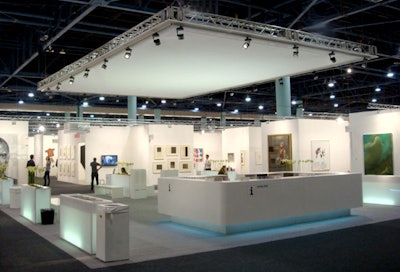 A small café and information center was set up inside the main exhibit hall at the convention center.