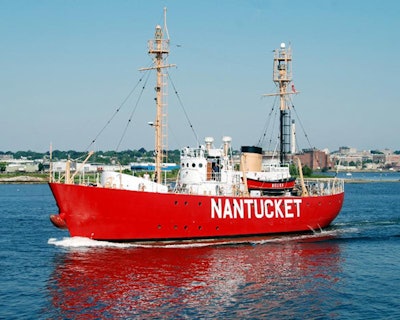 The Nantucket Lightship still retains its bright red exterior and some of the equipment original to its days as a service vessel.