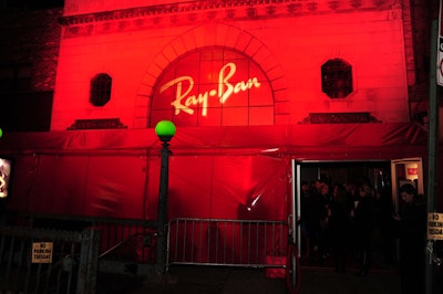 Ray-Ban covered the party in its signature red from the moment guests pulled up outside the venue.