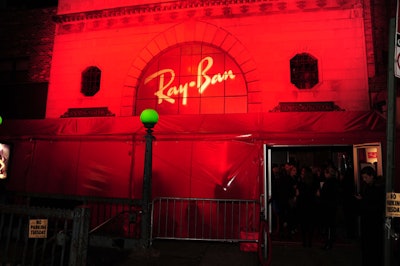 Ray-Ban covered the party in its signature red from the moment guests pulled up outside the venue.