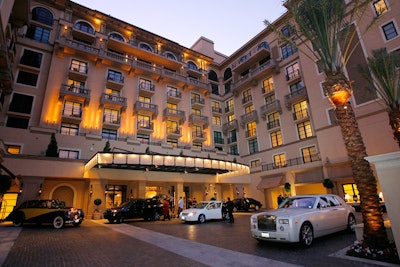 Guests arrived at the property's attentively staffed porte cochere.