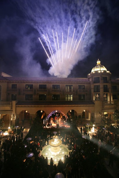 A fireworks finale concluded the speaking program in the gardens.