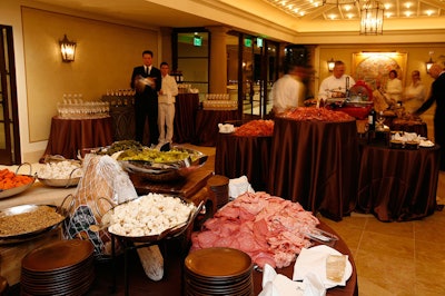 The Conservatory Grill offered cold cuts, fruit, and rare cheeses selected by the hotel's fromager, paired with honey, fruit, and nuts.