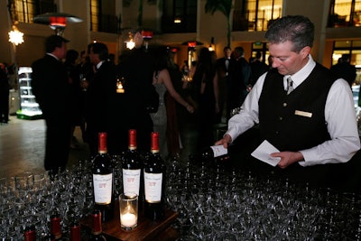 Servers poured Beaulieu Vineyard wines and Chalone Vineyard Chardonnay.