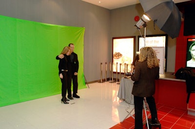 Guests could have their photo taken in front of a green screen.
