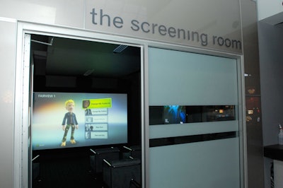 Attendees could play Guitar Hero in the theatre's private screening room.