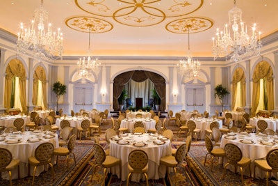 The restored ballroom has a Georgian residential design and room for up to 500 people.