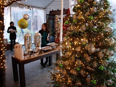 Teams of local designers decorated the Christmas trees.
