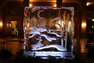Nadeau's ice sculpture reflected the 'Enchanted Forest' theme.