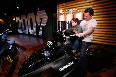 Energy produced by the pedal-powered 'snowmobikes' will light up the '2009' sign in Times Square on New Year's Eve.