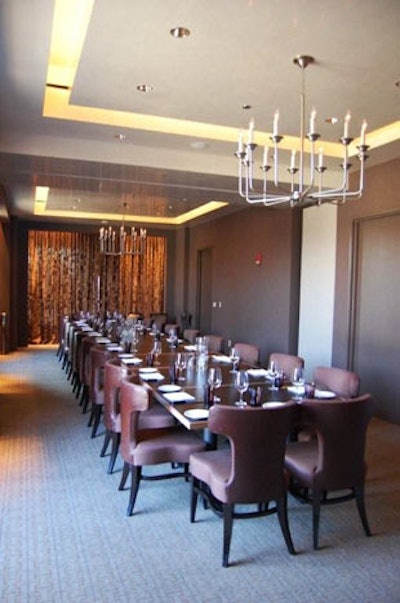 The restaurant's private dining room features large windows overlooking the C&O Canal and offers seating for 22.