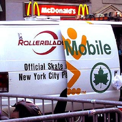 Rollerblade's van was filled with skates and protective gear loaned to the public for the event.