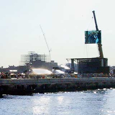 Wigstock was held on Pier 54, where a giant screen from CPR Multimedia was suspended above the stage with a crane.