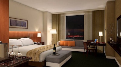 Guest rooms include headboards with built-in reading lights and flat-panel, high-definition TVs.