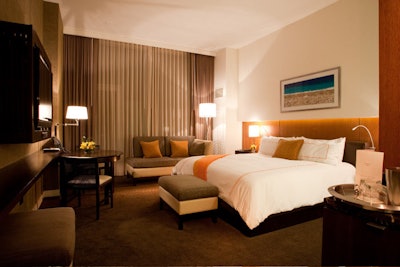 The hotel offers 144 guest rooms.