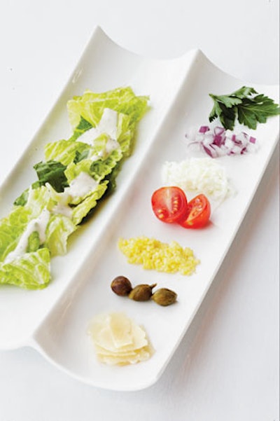 Deconstructed Caesar salad from Eatertainment Special Events and Catering in Toronto