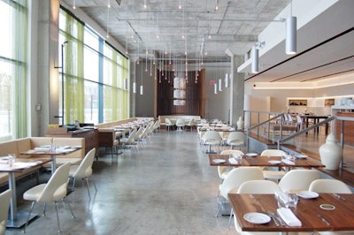 The restaurant, designed by Brian Brownlie of du Toit Architects, seats 110 and holds up to 210 for receptions.