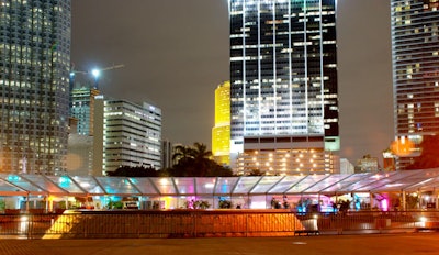 EventStar constructed a 30,000-square-foot tent at Miami's Bayfront Park to house the BCS National Championship gala, Taste the Orange.