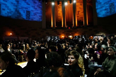 Despite the chilly weather, hundred of fashion editors, stylists, and buyers crowded into Gotham Hall for the event.