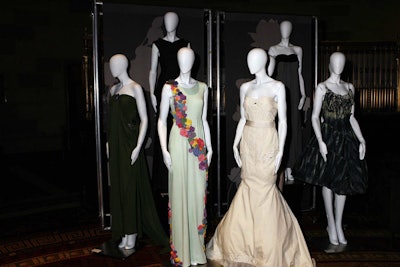 In addition to draping the walls and lining the runway, cotton also appeared in outfits worn by mannequins and models.