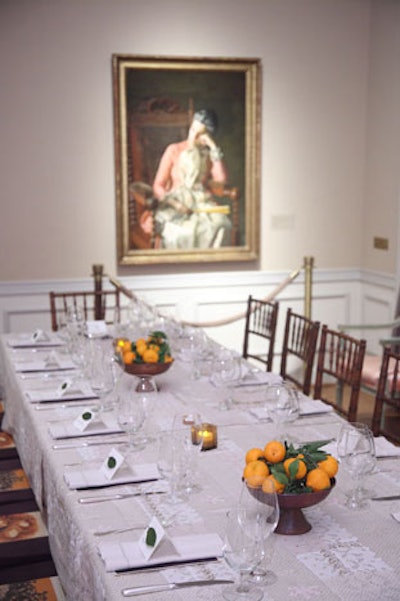 Host Alice Waters insisted the decor for her dinner at the Phillips Collection be as simple as possible.