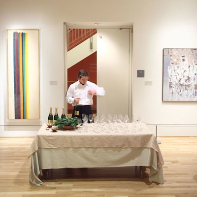 Champagne donated by Henriot was served in a small gallery off the foyer.