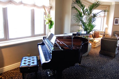 The hotel can provide a pianist to play the suite's baby grand piano during receptions; planners can also bring in their own musicians.