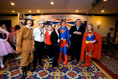 A high school drama group from Illinois showed up to dress as state icons such as Superman and Wild Bill Hicock.