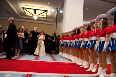 The Rangerettes, apparently a famed dance group in Texas, were everywhere, including between the Maryland and Potomac ballrooms.