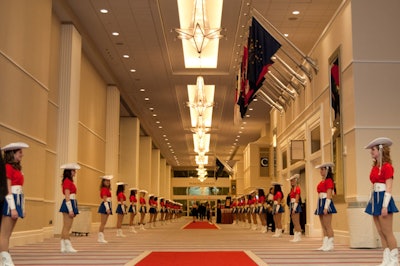 Perky Kilgore College Rangerettes lined the entryway at the Gaylord.