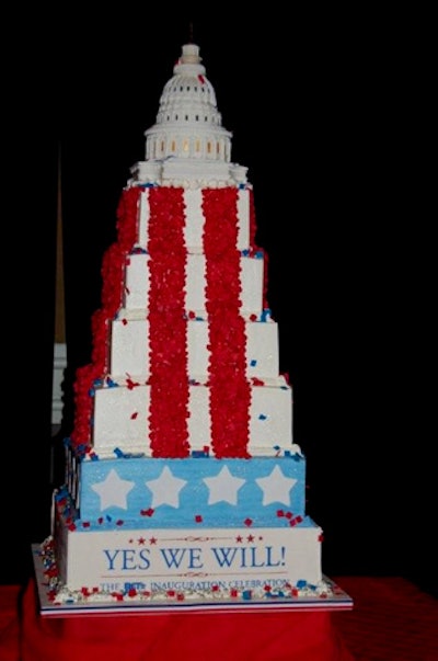 Famed cake maker Sylvia Weinstock created an Obama-inspired cake for BET's ball at the Mandarin Oriental.