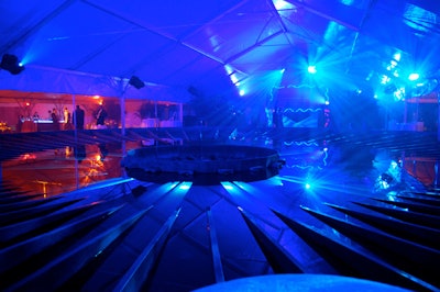A tent covered the Hirshhorn Museum's sculpture garden and fountain for the Youth Inaugural Conference Ball.
