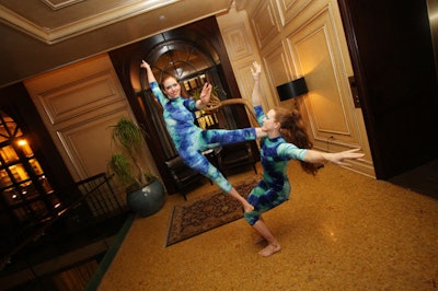 Balancing duo Imaginaerial treated guests to dance-floor acrobatics throughout the evening.