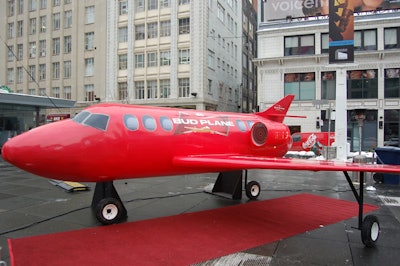 Organizers brought a 20-foot replica of the Bud Plane to Yonge-Dundas Square for the event.