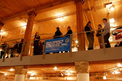 Spectators watched the tournament from the venue's upper level.