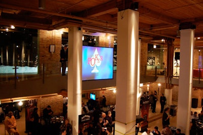 A 10-foot screen acted as a scoreboard and also featured sponsor logos.