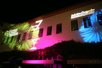 Sponsors' logos shone on the venue's walls.