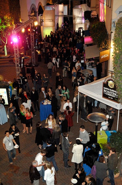 A crowd amassed at the Paseo Nuevo mall to celebrate the opening night of the Santa Barbara International Film Festival.